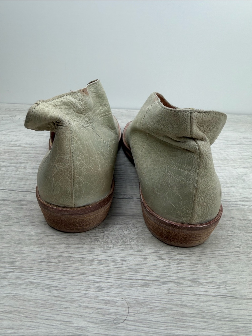 Free People Mont Blanc Leather Sandals Grey Taupe Size 37.5 - Picture 8 of 13